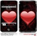 iPod Touch 2G & 3G Skin Kit Glass Heart Grunge Red