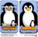 iPod Touch 2G & 3G Skin Kit Penguins on Blue