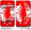 iPod Touch 2G & 3G Skin Kit Big Kiss White Lips on Red