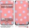 iPod Touch 2G & 3G Skin Kit Pastel Flowers on Pink