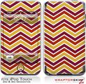 iPod Touch 2G & 3G Skin Kit Zig Zag Yellow Burgundy Orange