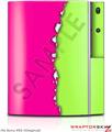 Sony PS3 Skin Ripped Colors Hot Pink Neon Green