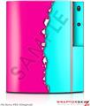 Sony PS3 Skin Ripped Colors Hot Pink Neon Teal