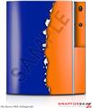 Sony PS3 Skin Ripped Colors Blue Orange