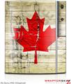 Sony PS3 Skin Painted Faded and Cracked Canadian Canada Flag