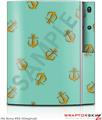 Sony PS3 Skin Anchors Away Seafoam Green