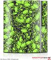 Sony PS3 Skin Scattered Skulls Neon Green