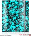 Sony PS3 Skin Scattered Skulls Neon Teal