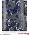 Sony PS3 Skin WraptorCamo Old School Camouflage Camo Blue Navy