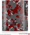 Sony PS3 Skin WraptorCamo Old School Camouflage Camo Red Dark