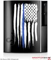 Sony PS3 Skin Brushed USA American Flag Blue Line
