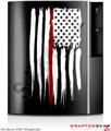 Sony PS3 Skin Brushed USA American Flag Red Line