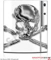 Sony PS3 Skin Chrome Skull on White