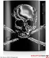 Sony PS3 Skin Chrome Skull on Black