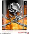 Sony PS3 Skin Chrome Skull on Fire