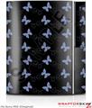 Sony PS3 Skin Pastel Butterflies Blue on Black