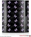 Sony PS3 Skin Pastel Butterflies Purple on Black