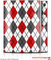 Sony PS3 Skin Argyle Red and Gray