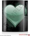 Sony PS3 Skin Glass Heart Grunge Seafoam Green