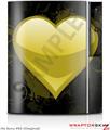 Sony PS3 Skin Glass Heart Grunge Yellow