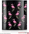 Sony PS3 Skin Flamingos on Black