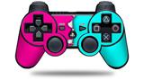 Ripped Colors Hot Pink Neon Teal - Decal Style Skin fits Sony PS3 Controller (CONTROLLER NOT INCLUDED)