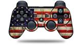 Painted Faded and Cracked USA American Flag - Decal Style Skin fits Sony PS3 Controller (CONTROLLER NOT INCLUDED)