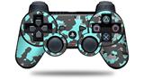 WraptorCamo Old School Camouflage Camo Neon Teal - Decal Style Skin fits Sony PS3 Controller (CONTROLLER NOT INCLUDED)