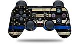 Painted Faded Cracked Blue Line Stripe USA American Flag - Decal Style Skin fits Sony PS3 Controller (CONTROLLER NOT INCLUDED)