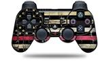 Painted Faded and Cracked Pink Line USA American Flag - Decal Style Skin fits Sony PS3 Controller (CONTROLLER NOT INCLUDED)