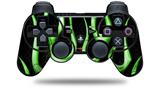 Metal Flames Green - Decal Style Skin fits Sony PS3 Controller (CONTROLLER NOT INCLUDED)