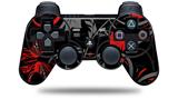 Twisted Garden Gray and Red - Decal Style Skin fits Sony PS3 Controller (CONTROLLER NOT INCLUDED)