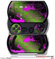 Halftone Splatter Hot Pink Green - Decal Style Skins (fits Sony PSPgo)