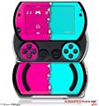 Ripped Colors Hot Pink Neon Teal - Decal Style Skins (fits Sony PSPgo)