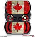 Painted Faded and Cracked Canadian Canada Flag - Decal Style Skins (fits Sony PSPgo)