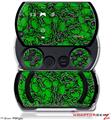 Scattered Skulls Green - Decal Style Skins (fits Sony PSPgo)