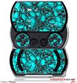 Scattered Skulls Neon Teal - Decal Style Skins (fits Sony PSPgo)