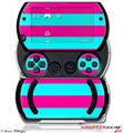Kearas Psycho Stripes Neon Teal and Hot Pink - Decal Style Skins (fits Sony PSPgo)