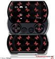 Pastel Butterflies Red on Black - Decal Style Skins (fits Sony PSPgo)