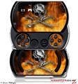 Chrome Skull on Fire - Decal Style Skins (fits Sony PSPgo)