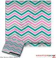 Sony PS3 Slim Skin Zig Zag Teal Pink and Gray