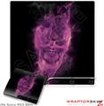 Sony PS3 Slim Skin Flaming Fire Skull Hot Pink Fuchsia