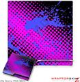 Sony PS3 Slim Skin Halftone Splatter Blue Hot Pink