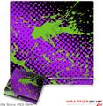 Sony PS3 Slim Skin Halftone Splatter Green Purple