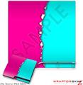 Sony PS3 Slim Skin Ripped Colors Hot Pink Neon Teal