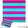 Sony PS3 Slim Skin - Kearas Psycho Stripes Neon Teal and Hot Pink