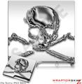 Sony PS3 Slim Skin - Chrome Skull on White