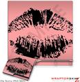 Sony PS3 Slim Skin - Big Kiss Lips Black on Pink