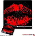 Sony PS3 Slim Skin - Big Kiss Lips Red on Black