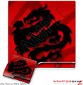 Sony PS3 Slim Skin - Oriental Dragon Black on Red